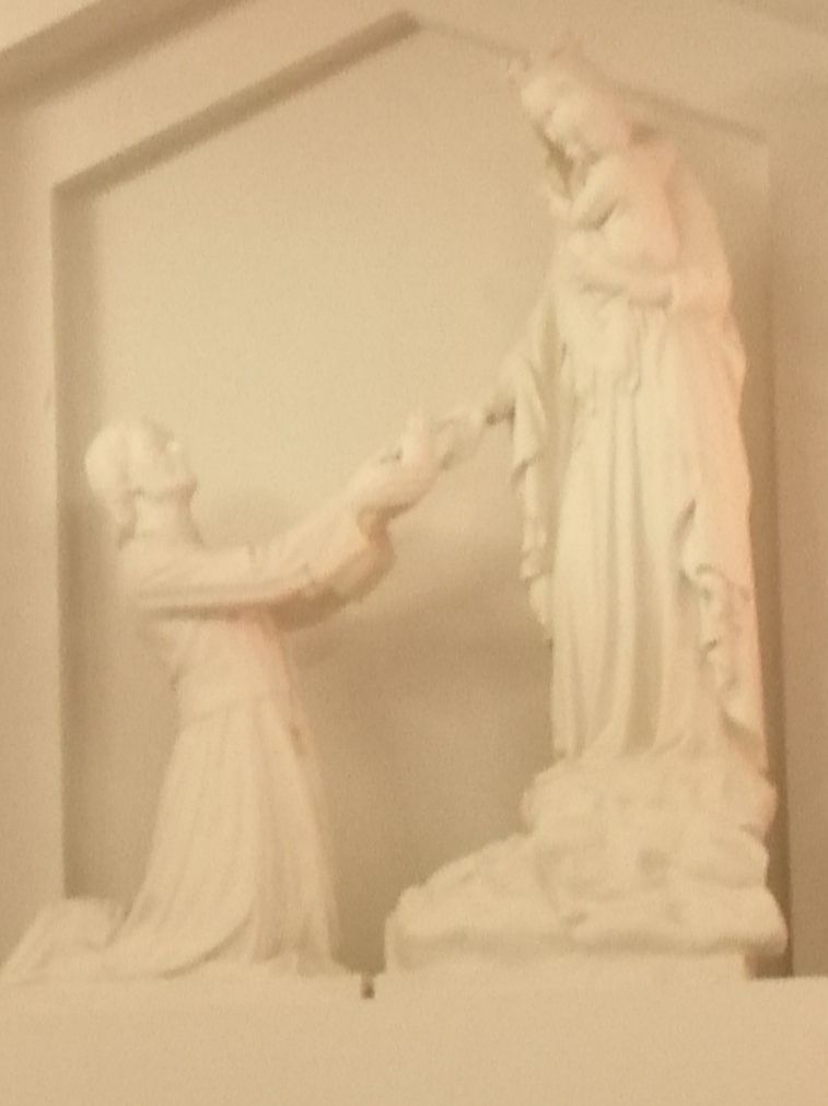 St LM Grignion de Monfort offrant son cœur à Jésus par Marie (chapelle du Boistissandreau)
